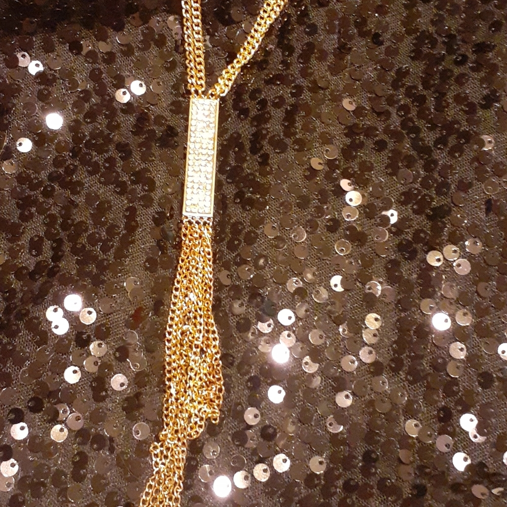 Gold J Lo Lariat Necklace